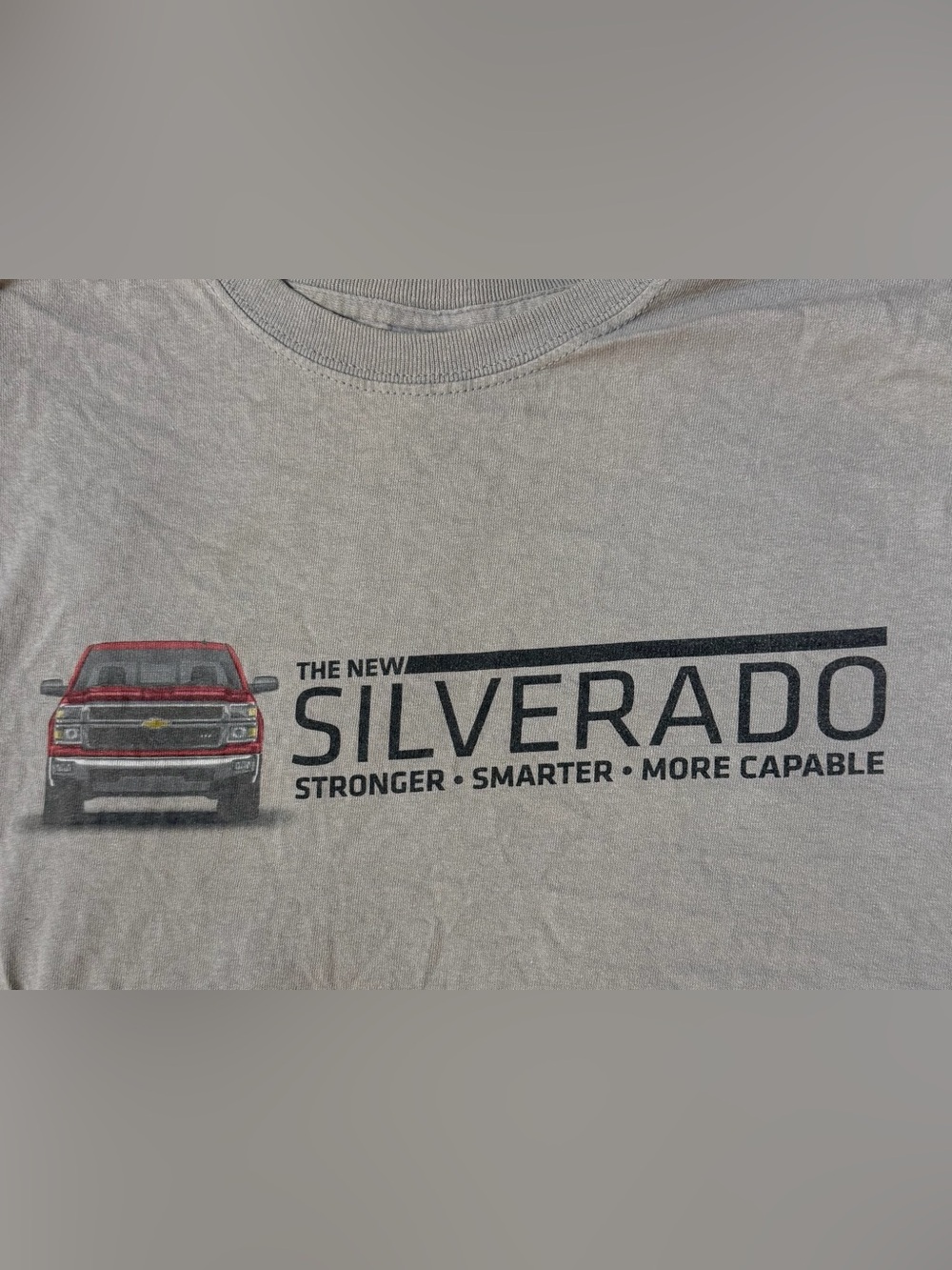Red Chevrolet Silverado Graphic T Shirt Gray Chevy Truck Tee Size XL 100% Cotton